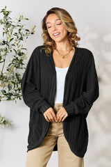 Basic Bae Full Size Ribbed Cocoon Cardigan - Stylish & Comfortable Women's Sweater