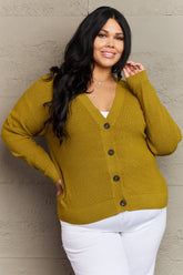 Zenana Kiss Me Tonight Full Size Chartreuse Button Down Cardigan - Soft Viscose, Casual Chic