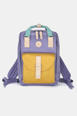 Himawari Waterproof Canvas Backpack with Chic Round Label - Large Size