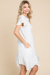 Culture Code Women's Full-Size Ruffled Asymmetric Hem Dress - Short Sleeve, Chic & Versatile