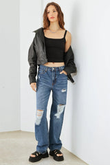 HAMMER COLLECTION Women's Distressed High Waist Jeans - Trendy Denim
