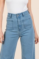 Mittoshop High Waist Wide Leg Jeans - Comfortable & Stylish Denim for Every Occasion