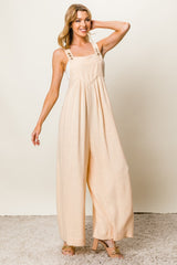BiBi Textured Sleeveless Wide Leg Jumpsuit - Chic & Versatile Outfit
