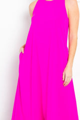 Be Stage Versatile Midi Tank Dress with Functional Pockets - Made in USA