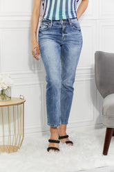 Kancan Full Size Amara High Rise Slim Straight Jeans - Trendy & Timeless Denim