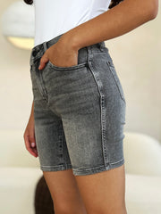 Judy Blue Full Size High Waist Vintage Washed Denim Shorts