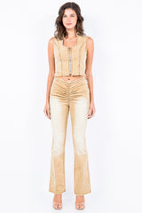American Bazi V-Cut Ruched Flare Pants - Chic, Flattering & Trendy