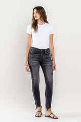 Lovervet Women's Raw Hem Cropped Skinny Jeans - Trendy Denim Fashion
