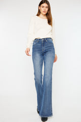 Kancan Cat's Whiskers High Waist Flare Jeans - Retro Style & Flattering Fit