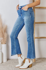 RISEN High Rise Ankle Flare Jeans - Flattering Fit & Versatile Style