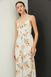 Chic Floral Button Down Cami Midi Dress for Women