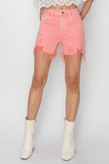 RISEN Women's High Rise Distressed Denim Shorts - Trendy Summer Fashion