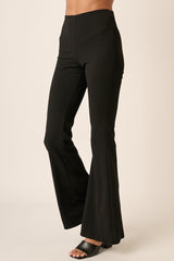 Mittoshop Stylish Crepe Knit Flare Leg Pants with Elastic Waist