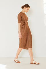 Elegant Pleated Dolman Sleeve Dress by Marina West Swim
