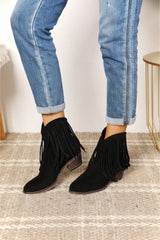 Legend Women's Fringe Ankle Cowboy Boots - Chic Western Style