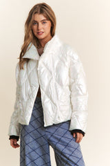 J.NNA Quilted Mock Neck Puffer Jacket - Fashionable & Cozy Winter Outerwear