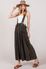 SAGE + FIG Women's Wide Leg Overalls with Retro Wide Straps - Trendy & Comfortable Fit
