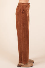 Mittoshop Women's Corduroy Elastic Waist Pants - Comfortable & Stylish