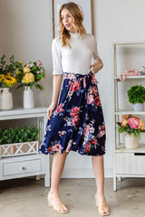 Elegant Floral Wrap Ruffled Skirt | Women's Fashion Statement