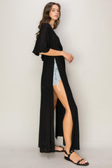 HYFVE Tie Back Maxi Dress with Side Slits and Batwing Sleeves