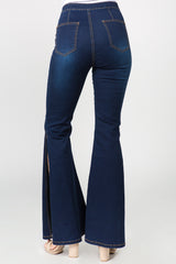 American Bazi Women's Side Slit Flare Jeans - Trendy and Stylish Denim