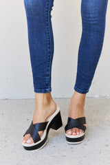 Weeboo Cherish The Moments Two-Tone Platform Sandals in Black