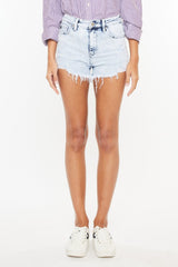 Kancan High Rise Frayed Hem Denim Shorts for Women - Trendy Summer Fashion