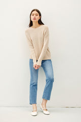 Versatile Round Neck Long Sleeve Sweater - Cozy & Stylish