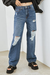 HAMMER COLLECTION Women's Distressed High Waist Jeans - Trendy Denim