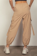 Y2K-Inspired Elastic Waist Cargo Pants with Utility Pockets | NK Wears