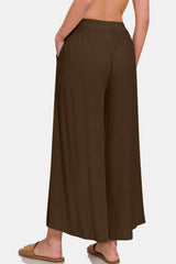 Zenana Women's Wide Leg Pants with Functional Pockets - Comfortable & Chic