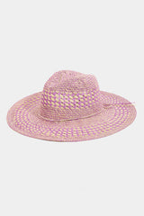 Fame Checkered Straw Weave Sun Hat - Stylish Sun Protection for Women