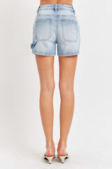 Risen Women's Full Size High Rise Denim Shorts - Chic & Versatile Summer Essential