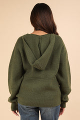 VERY J Seam Detail Drop Shoulder Hooded Sweater - Chic & Comfortable Cotton Blend