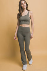 Love Tree High Waist Flare Active Leggings with Pockets - Trendy Women's Workout Wear