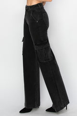 Risen High-Rise Wide-Leg Cargo Jeans – Trendy, Versatile, and Comfortable