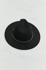 Fame Bring It Back Fedora Hat - Classic Black Fedora with Rhinestone Detailing
