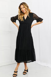 P & Rose Lovely Lace Full Size Tiered Midi Dress - Elevate Your Style