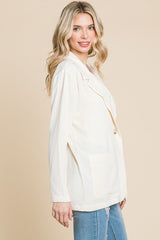 Culture Code Women's One Button Long Sleeve Blazer with Pockets - Versatile & Chic