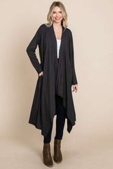 Culture Code Women's Open Front Longline Cardigan with Pockets - Stylish Layering Essential