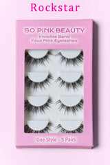 SO PINK BEAUTY Luxurious Faux Mink Eyelashes - 5 Pairs for Glamorous Eyes