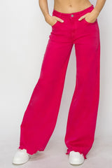 RISEN High Rise Wide Leg Jeans - Retro Style, Comfortable Fit