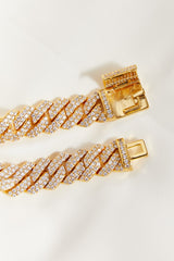 Elegant Gold-Plated Alloy & Zircon Bracelet - Dazzling Jewelry Piece
