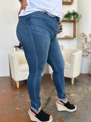 Judy Blue Full Size Cuffed Hem Skinny Jeans - Stylish & Comfortable Denim