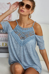 BiBi Elegant Crochet Lace Top with Adjustable Straps - Stylish & Comfortable