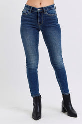 Judy Blue Mid-Rise Skinny Jeans with Warm Thermal Lining - Full Size