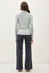 Chic Mock Neck Long Sleeve T-Shirt - Versatile & Stylish Wardrobe Essential