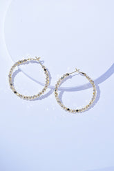 Elegant Alloy Hoop Earrings - Classic Design, 2.4 Inch Length