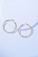 Elegant Alloy Hoop Earrings - Classic Design, 2.4 Inch Length