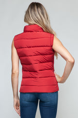 Snobbish Women's Zip-Up Turtleneck Vest with Functional Pockets